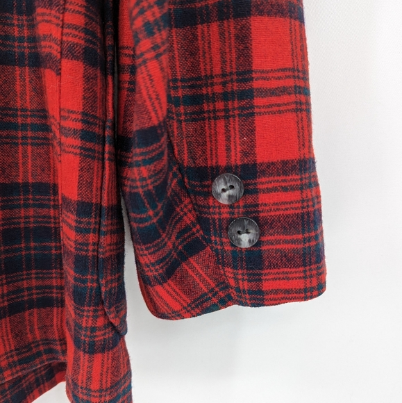 Pendleton Men's Overcoat Size 40 Vintage Red Plaid Thin 100% Wool - Picture 9 of 9